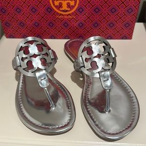 Tory Burch mirror metallic Miller sandals